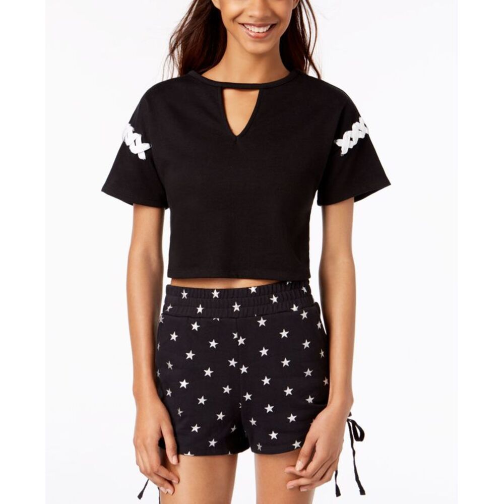 Material Girl Active Juniors Lace Up Crop Top